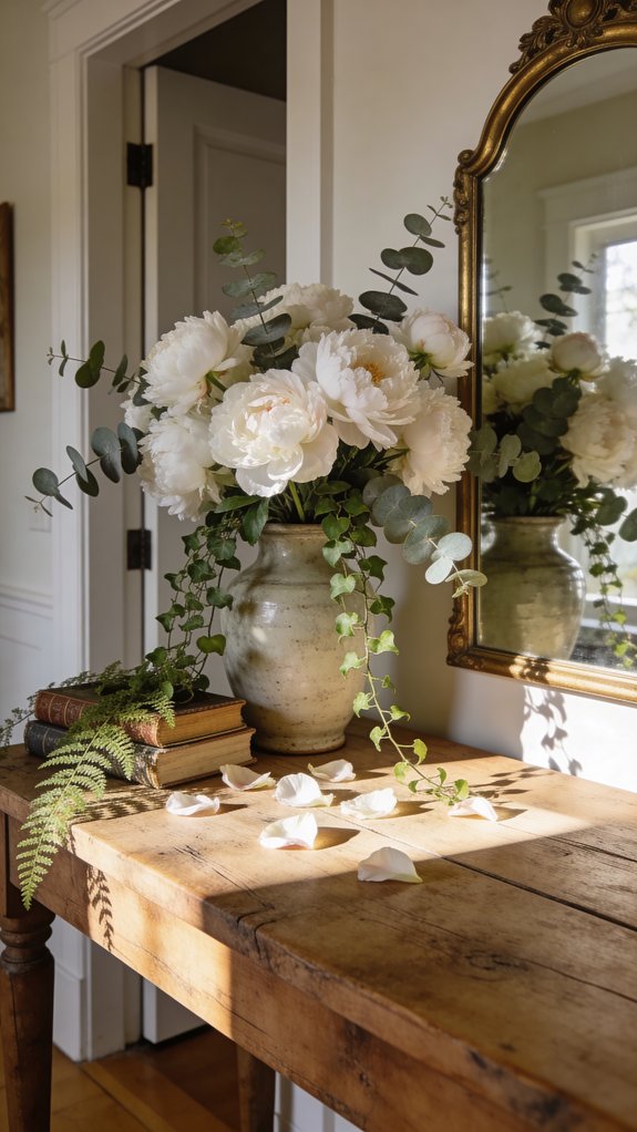 Liven Up Your Entry Table with Vibrant Blooms and Greenery