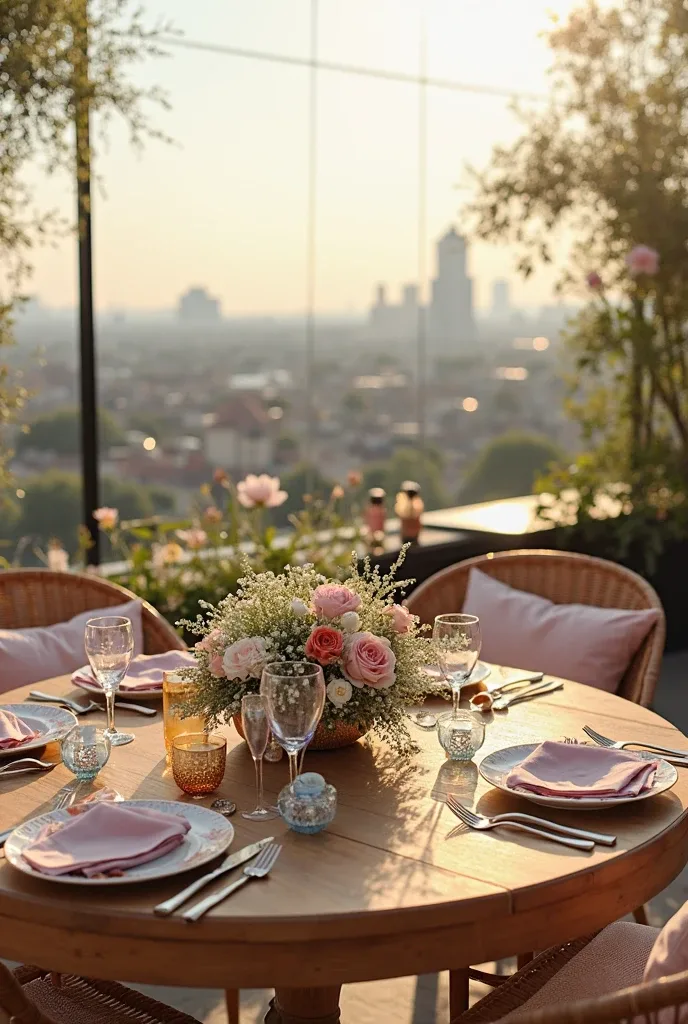 Chic Garden-Inspired Rooftop Brunch