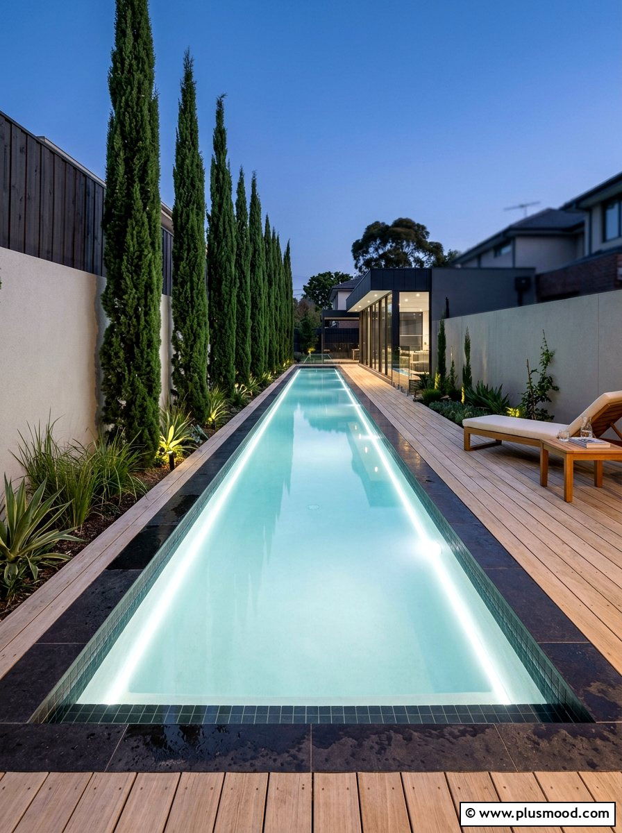 Designing Greenery for Slim Lap Pools
