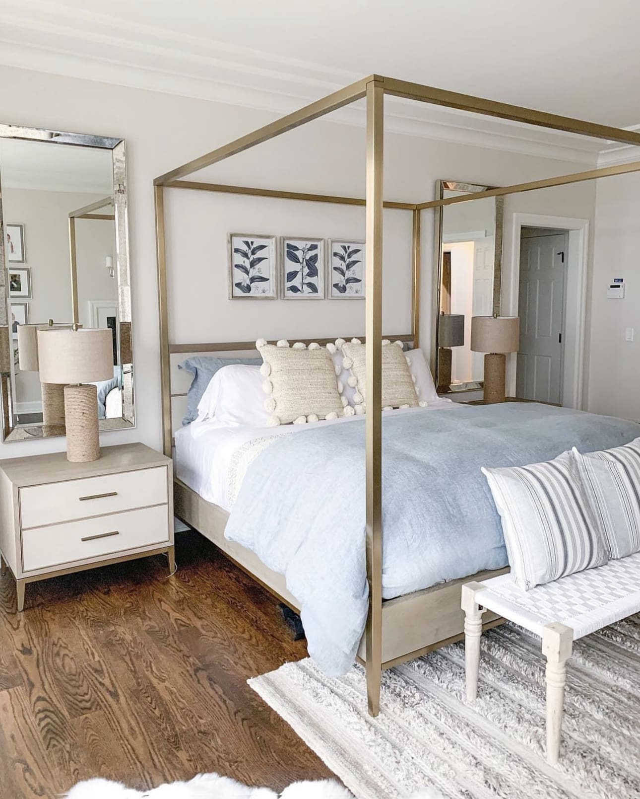 Elevate Your Coastal Retreat with a Brass Canopy Bed