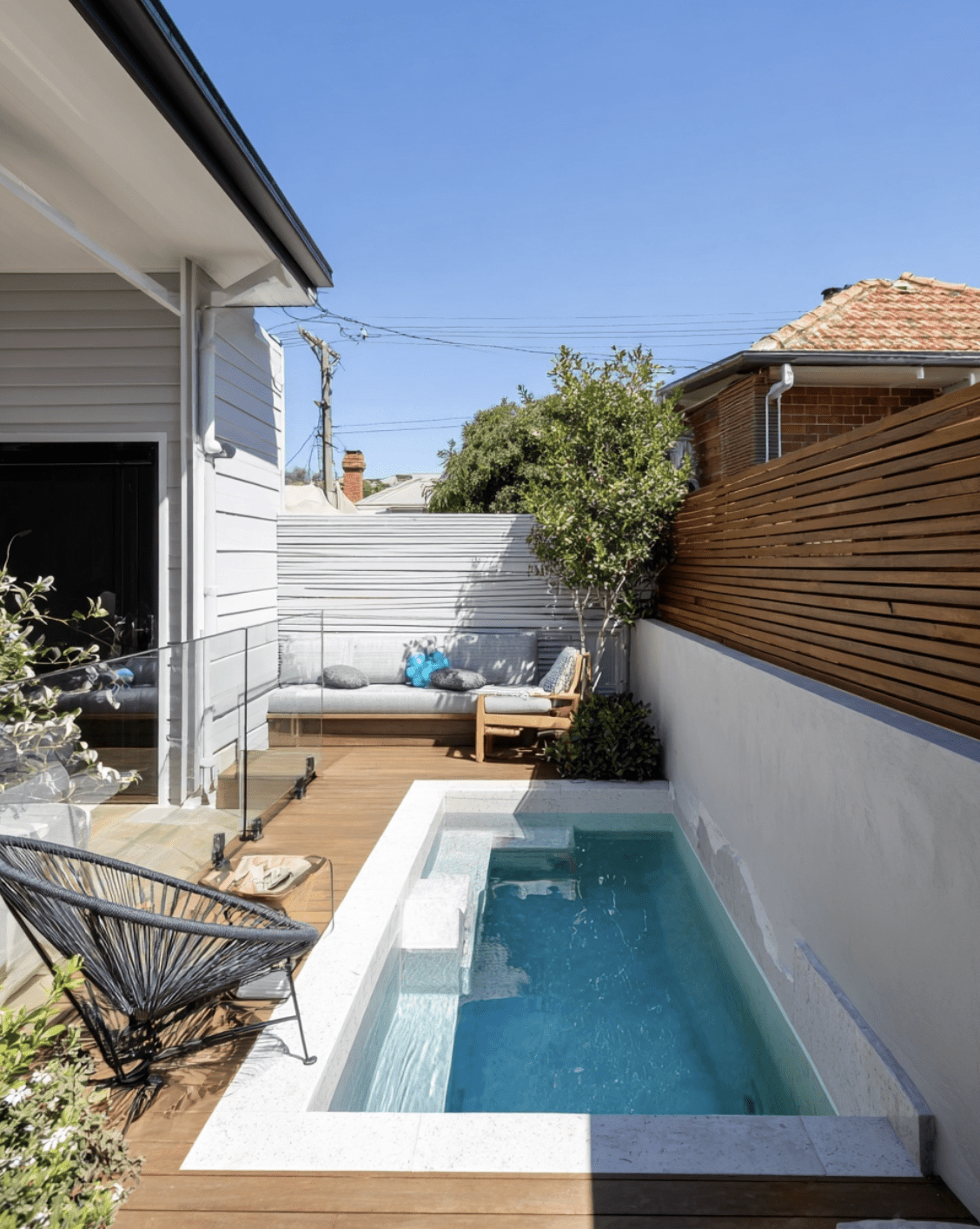 Cozy Pool Retreat Featuring an Elevated Lounge Deck
