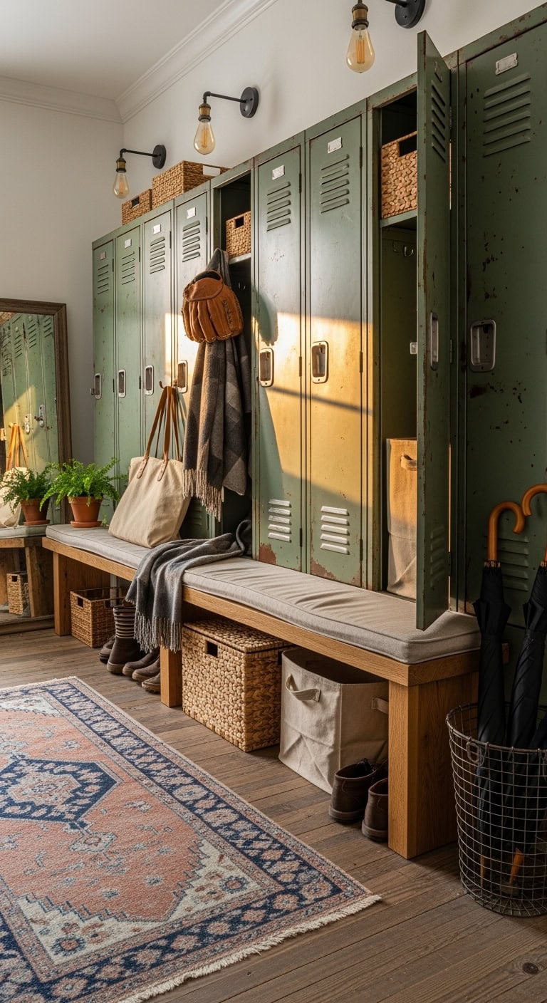 Classic Vintage Gym Lockers for Your Mudroom