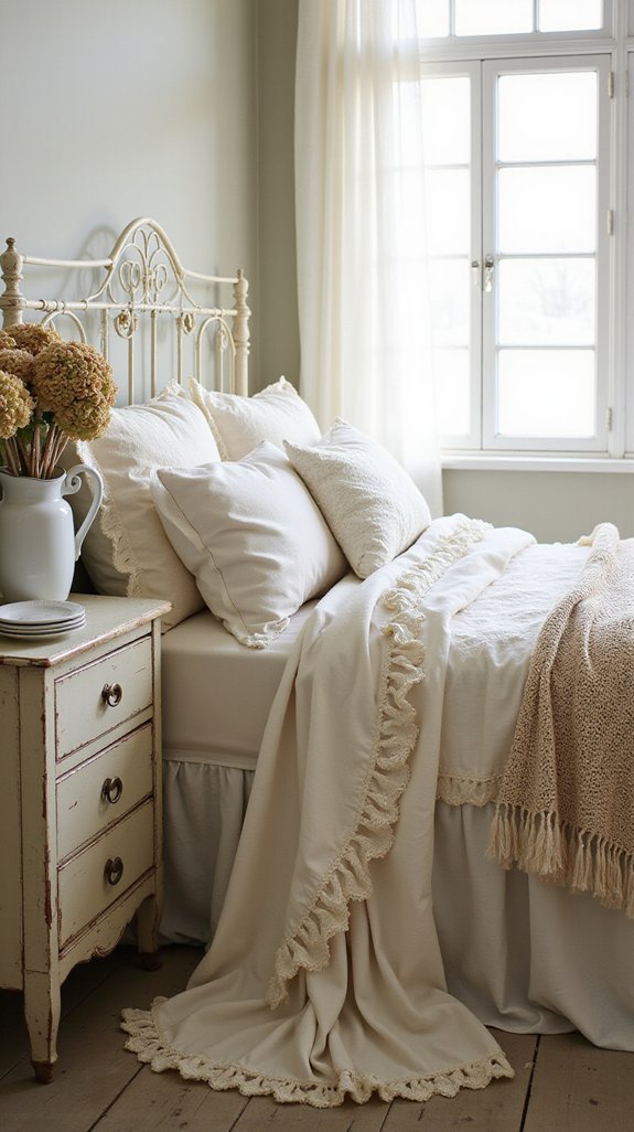 Combine Vintage Lace with Ruffled Fabrics for a Romantic Look