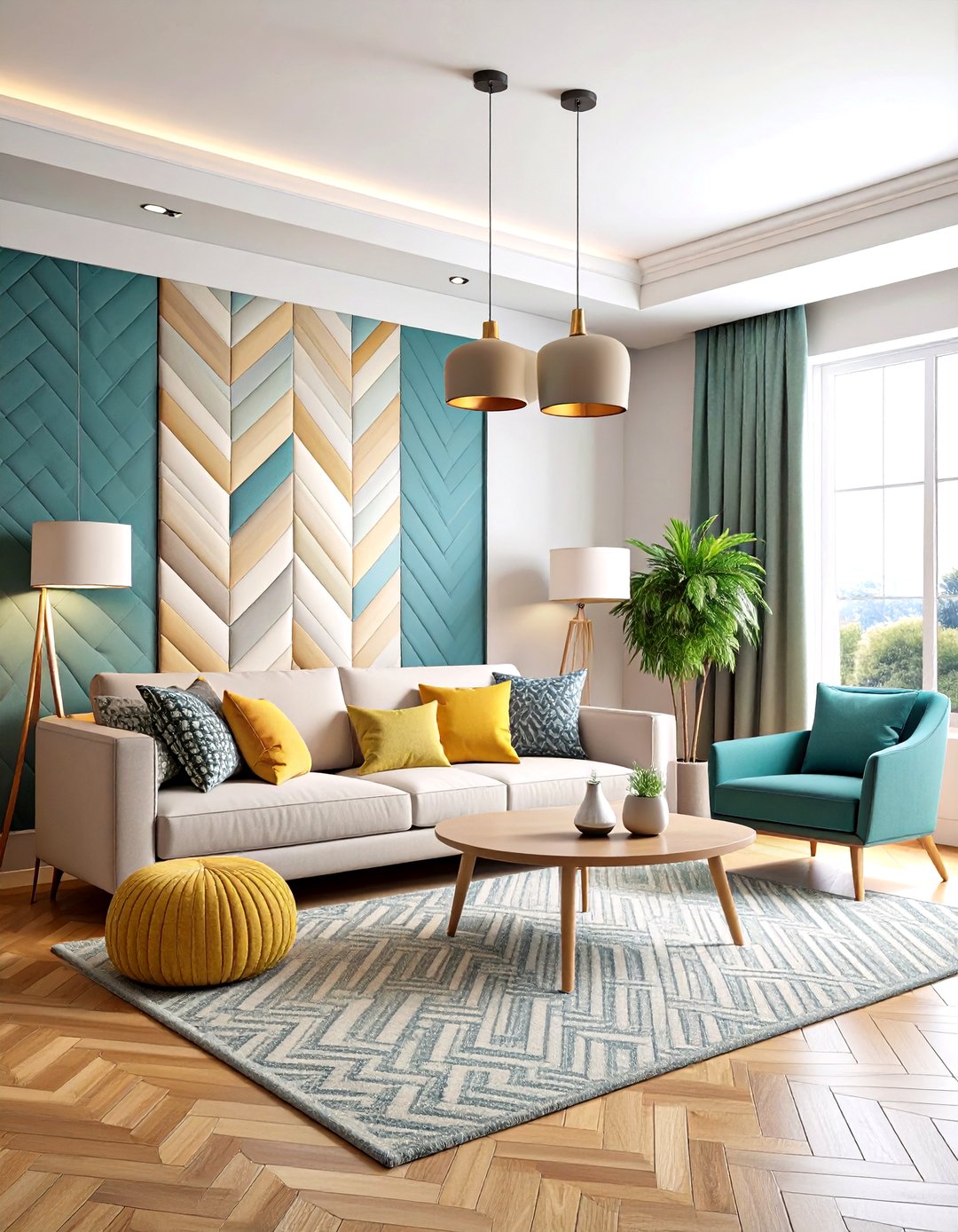 Contemporary Angular Edge Window Treatment