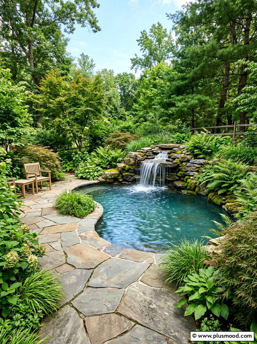 Enhancing Small Pools with a Natural Stone Cascade