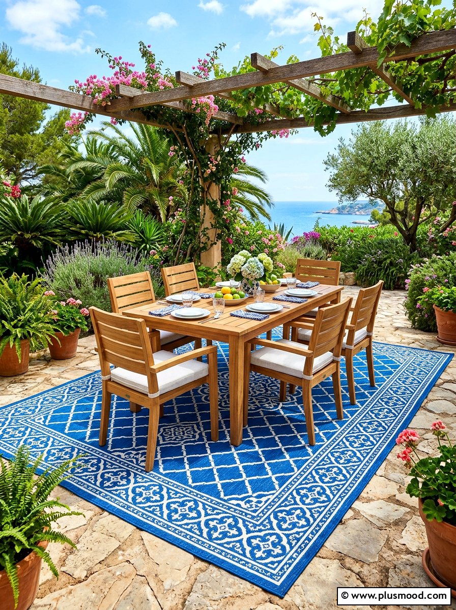 Define Your Patio Space with an Outdoor Rug