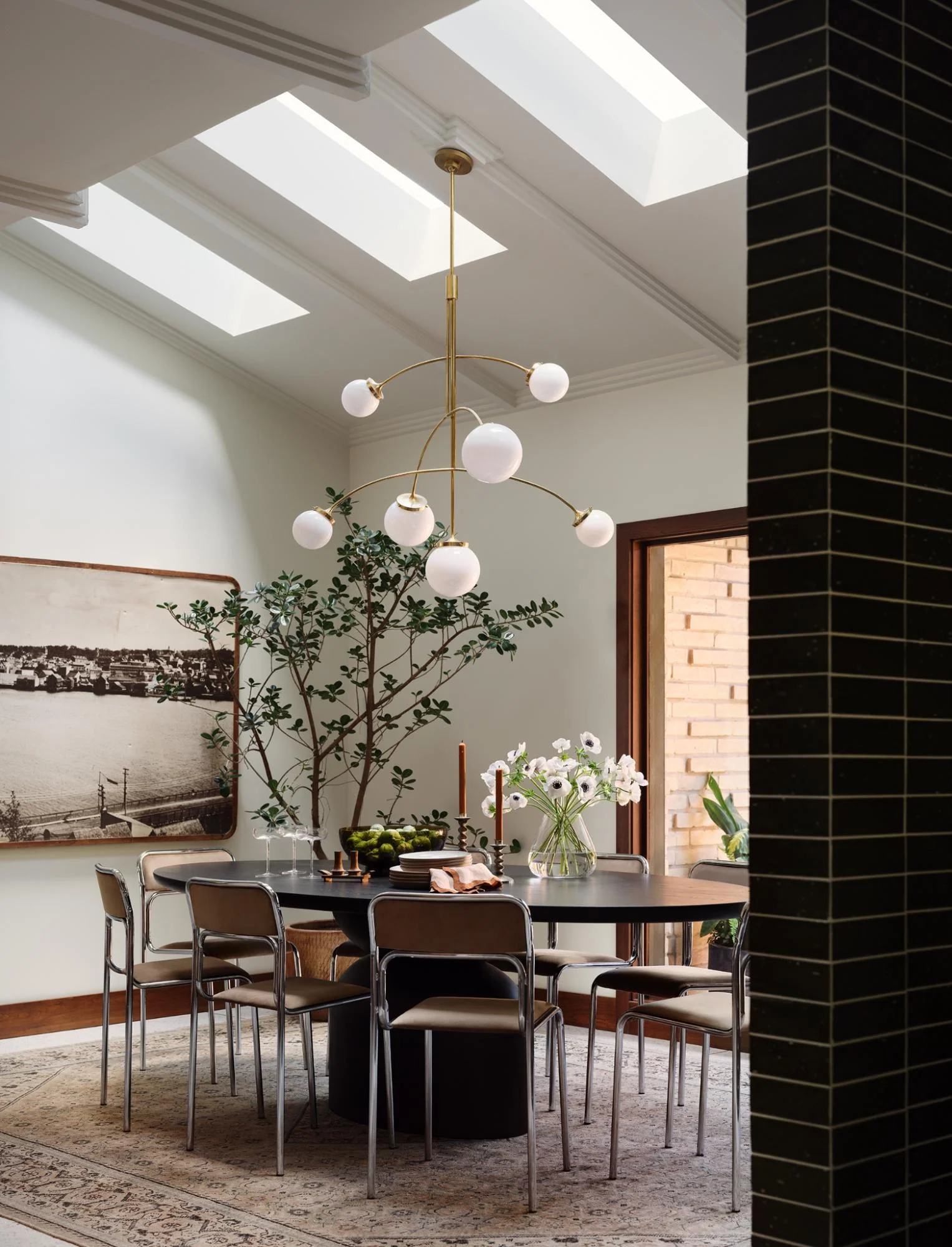Striking Dining Space with Soaring Skylight