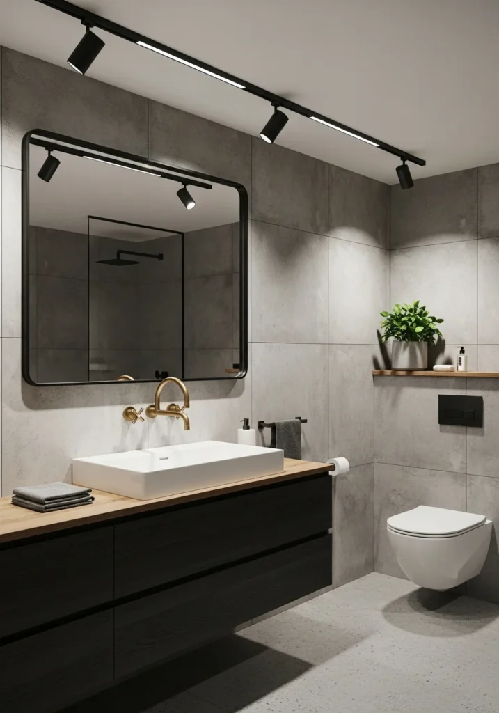 Modern Track Lighting: Flexible Bathroom Glow
