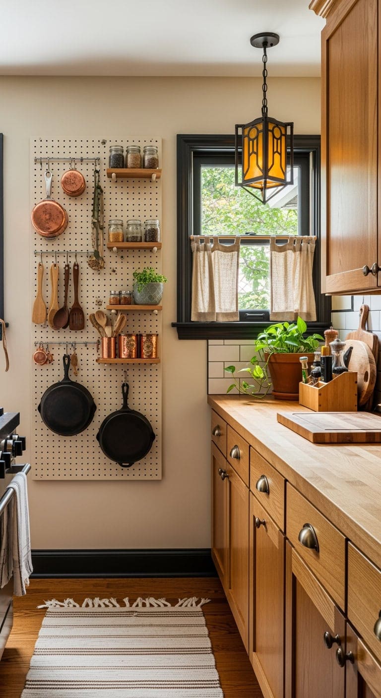 Charming Craftsman Pegboards: Affordable Wall Solutions to Refresh Your Kitchen Space