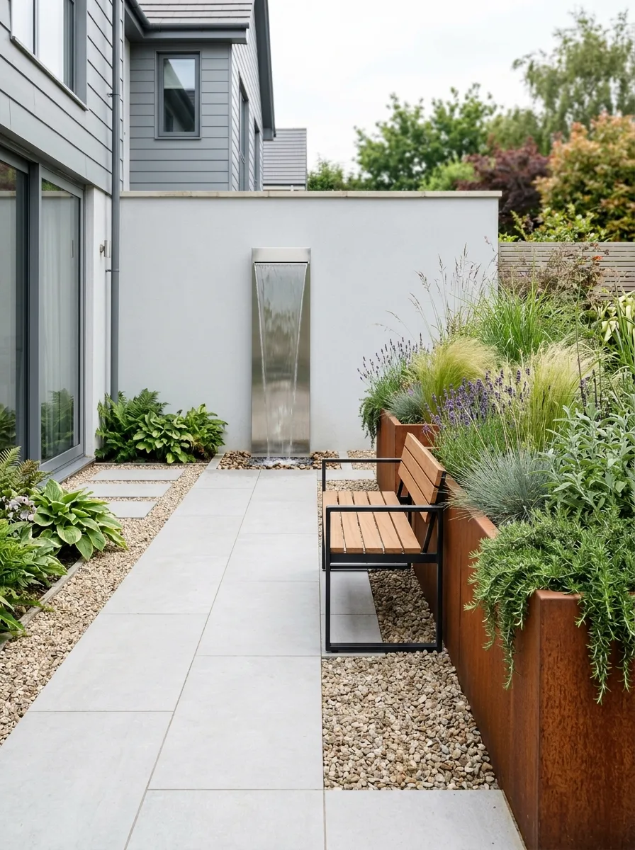 Cozy Adirondack Seating Around a Gravel Fire Pit