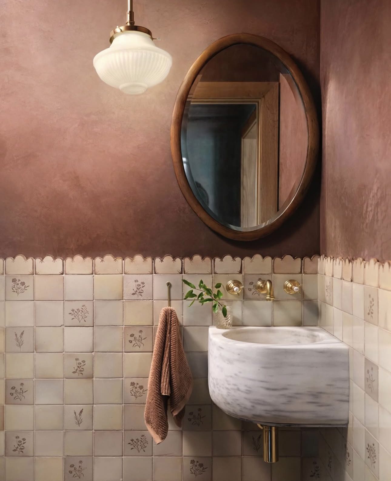 Cozy Terracotta Powder Room Vibes
