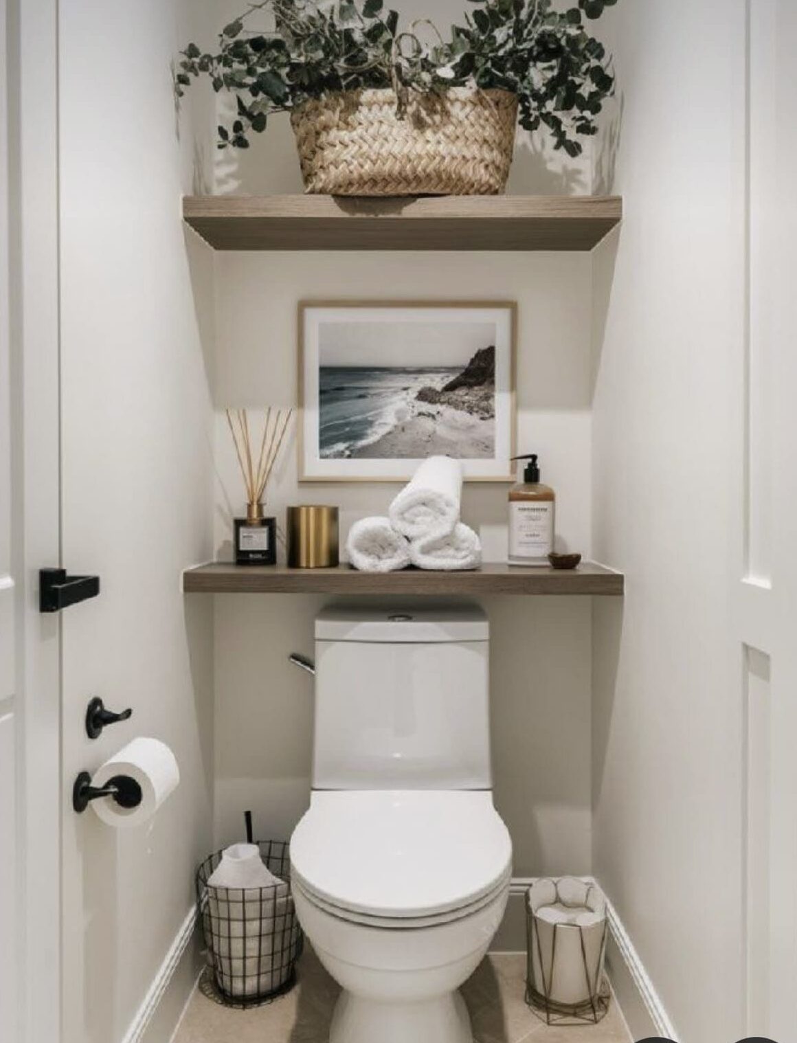 Open Shelving Above the Toilet