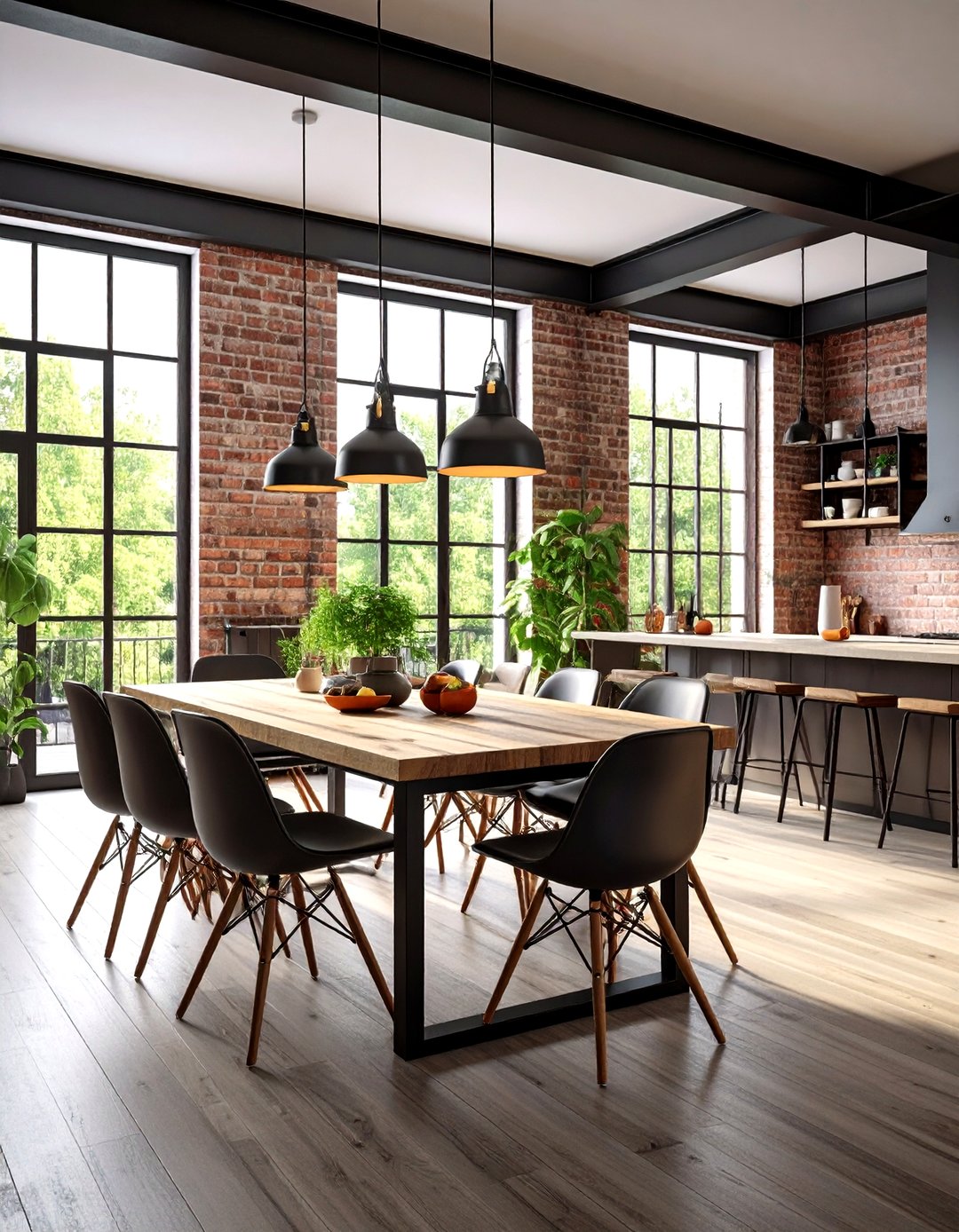 Seamlessly Blending Industrial Dining Spaces into Open Floor Layouts