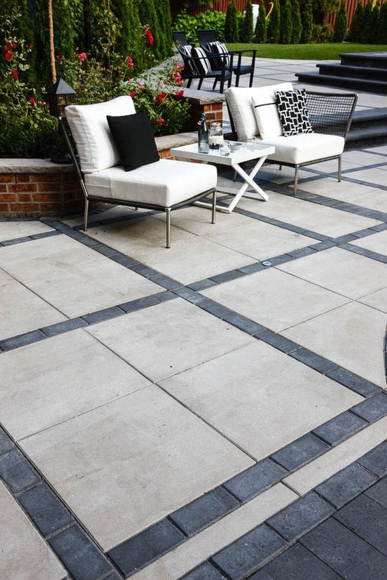 Dual-Tone Concrete Pavers for Enhanced Patio Appeal