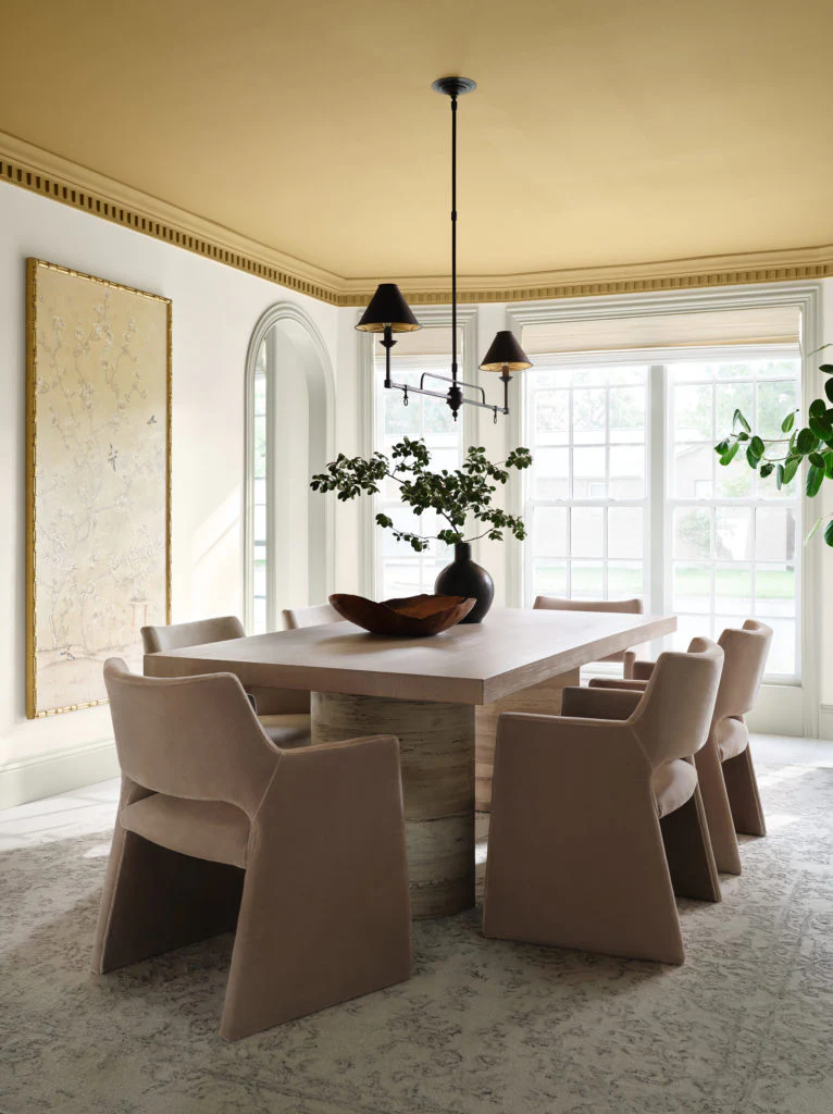 Serene Minimalist Dining with Cozy Accents