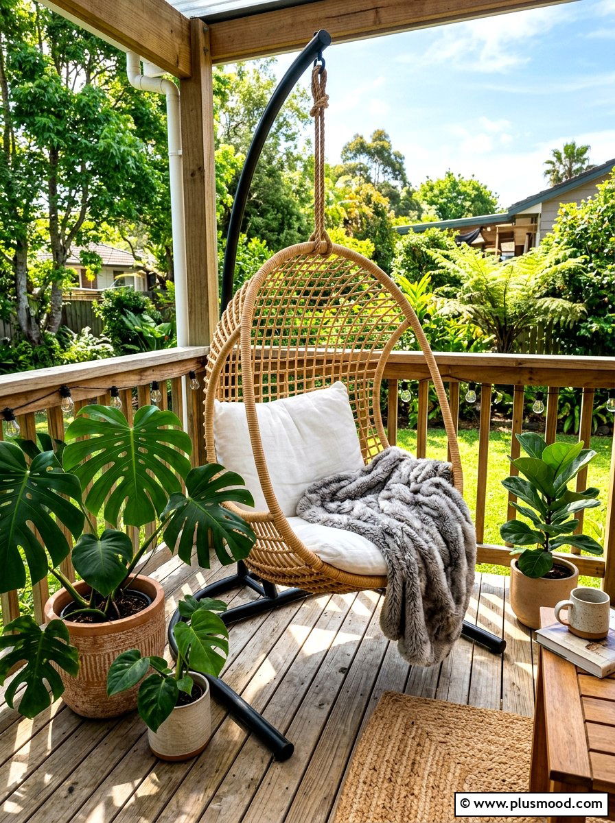 Suspended Wicker Egg Lounge