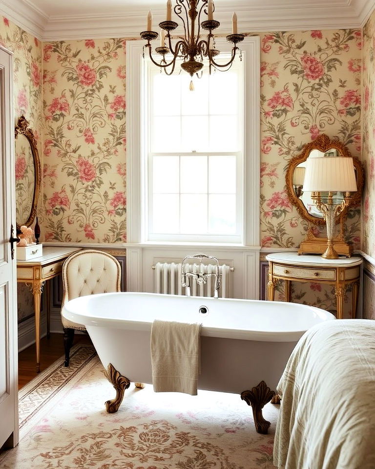 Elevate Ambiance with a Statement Chandelier Over Your Tub