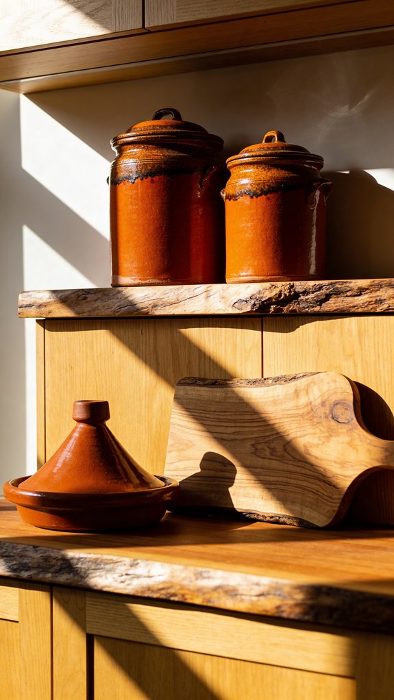 Harmonizing Terracotta with Rich Wood Hues