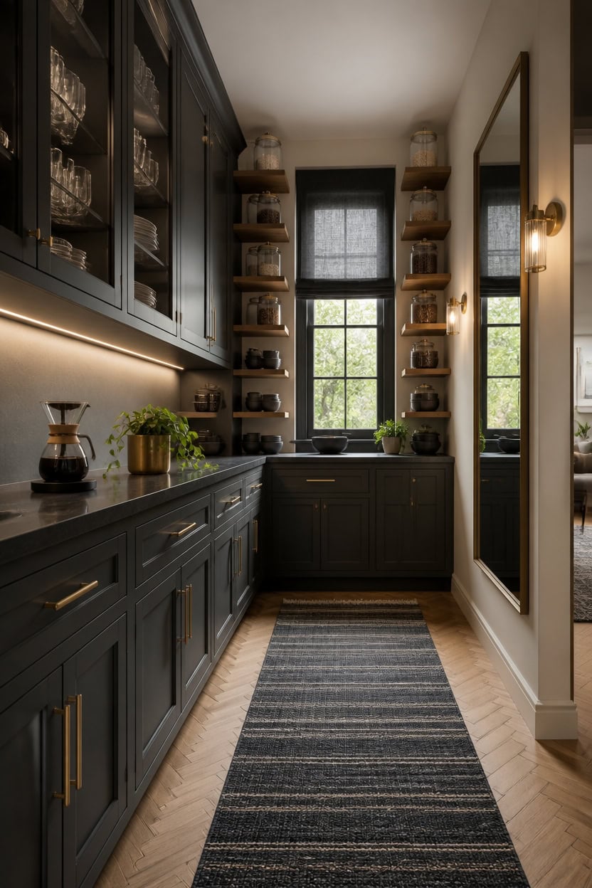 Expanding Space in a Compact Dark Gray Kitchen