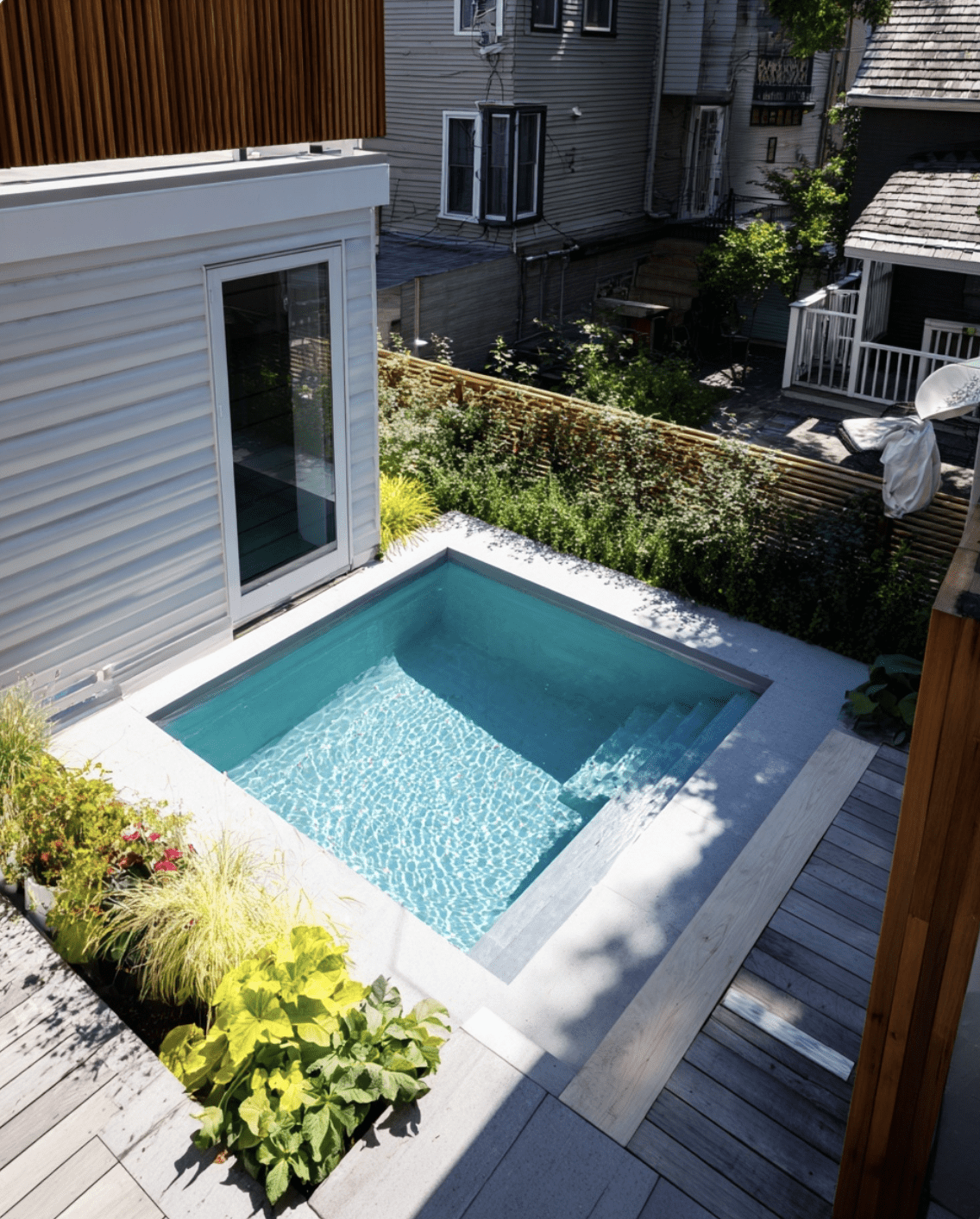 Geometric Oasis: The Courtyard Pool Experience