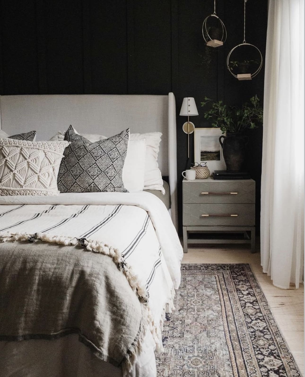 Elevate Your Space with a Striking Black Feature Wall