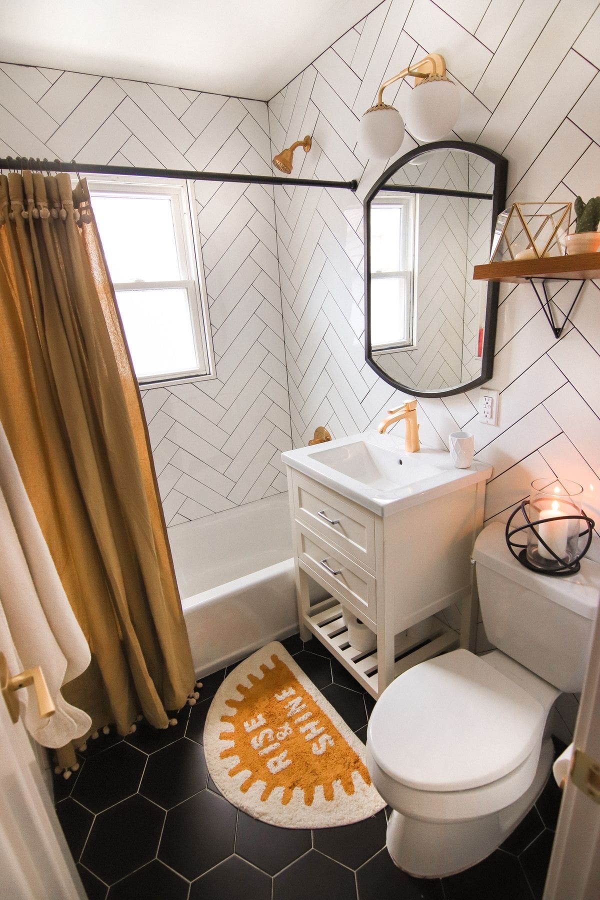 Golden Glow: Elevate Your Small Bathroom with Brass Accents