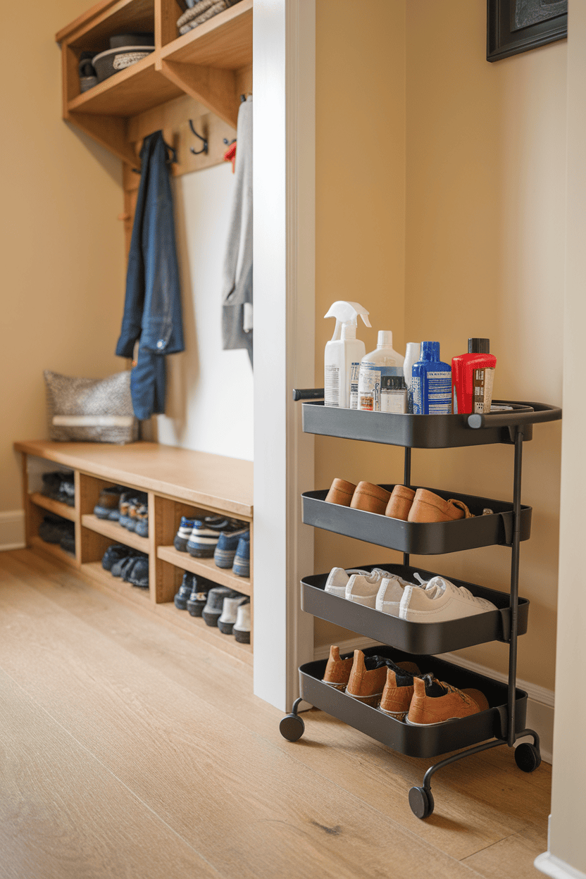 Maximize Mudroom Organization with a Mobile Storage Cart