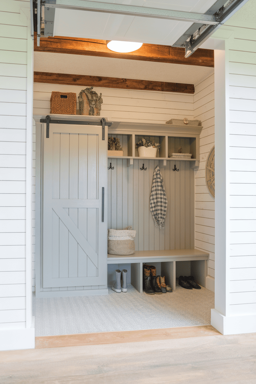 Charming Farmhouse Garage Mudroom Inspirations