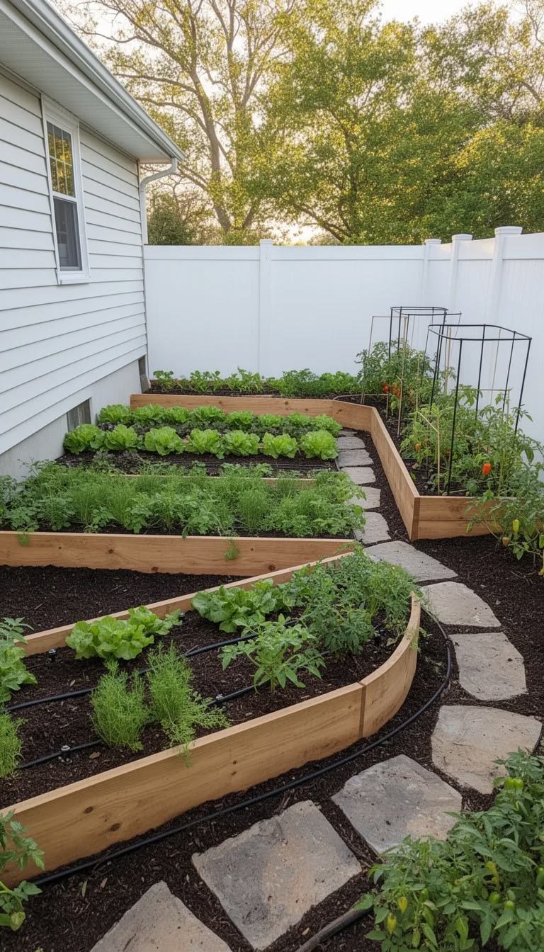 Curved Raised Beds for a Softer Garden Layout