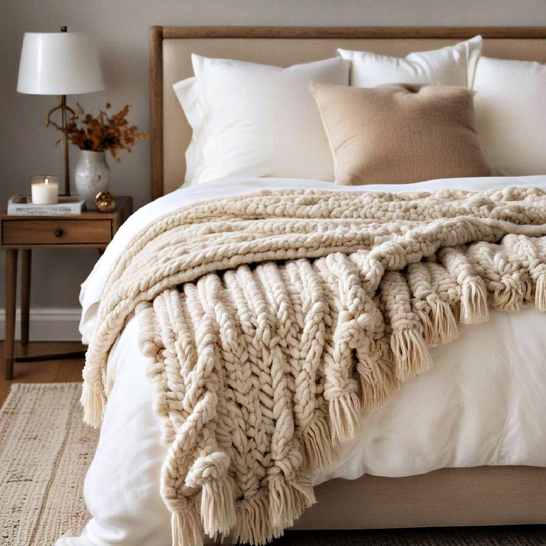 Cozy Up Your Bedroom with Chunky Knit Throws
