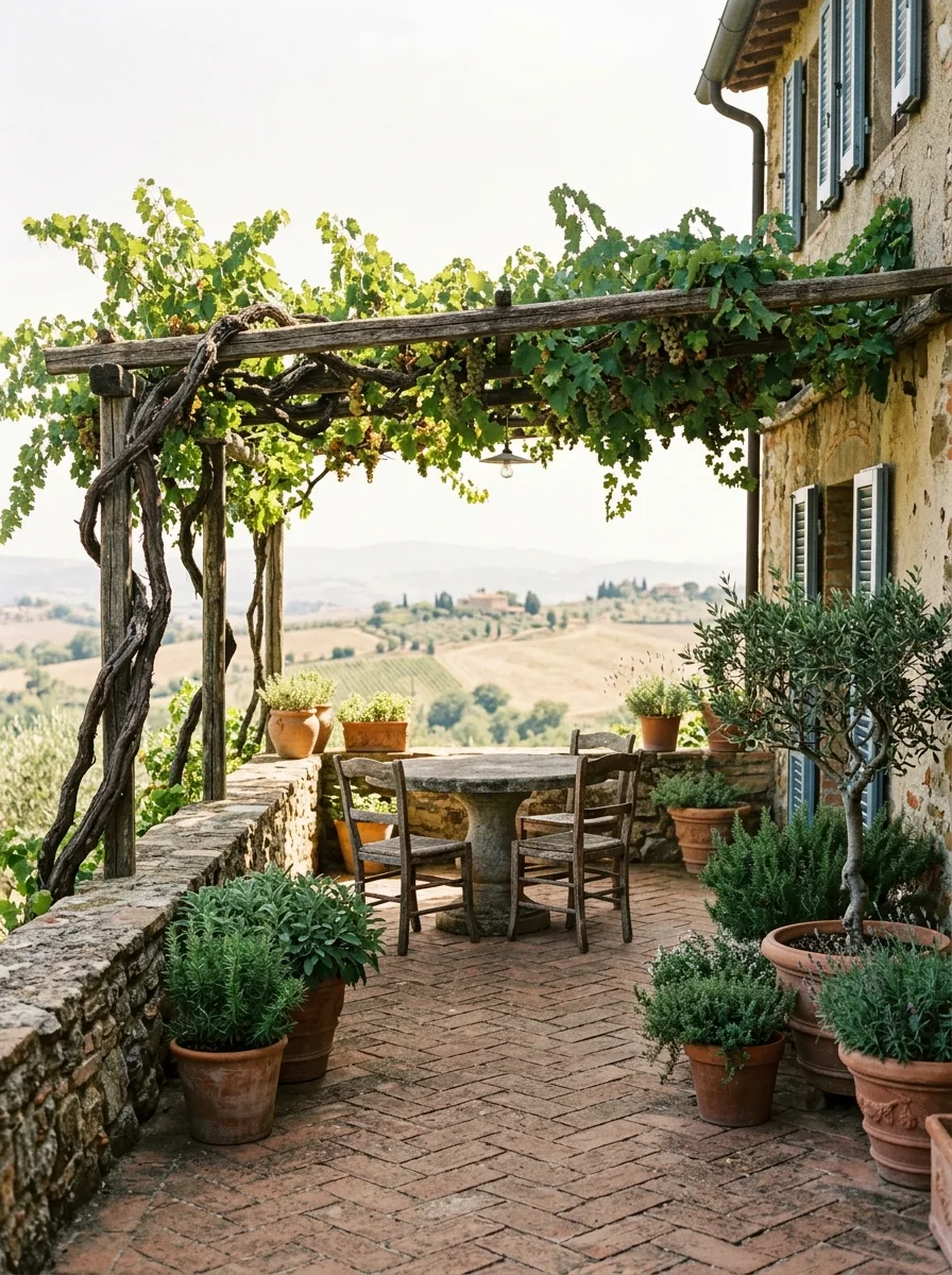 Charming Provençal Knot Garden Featuring a Stone Fountain