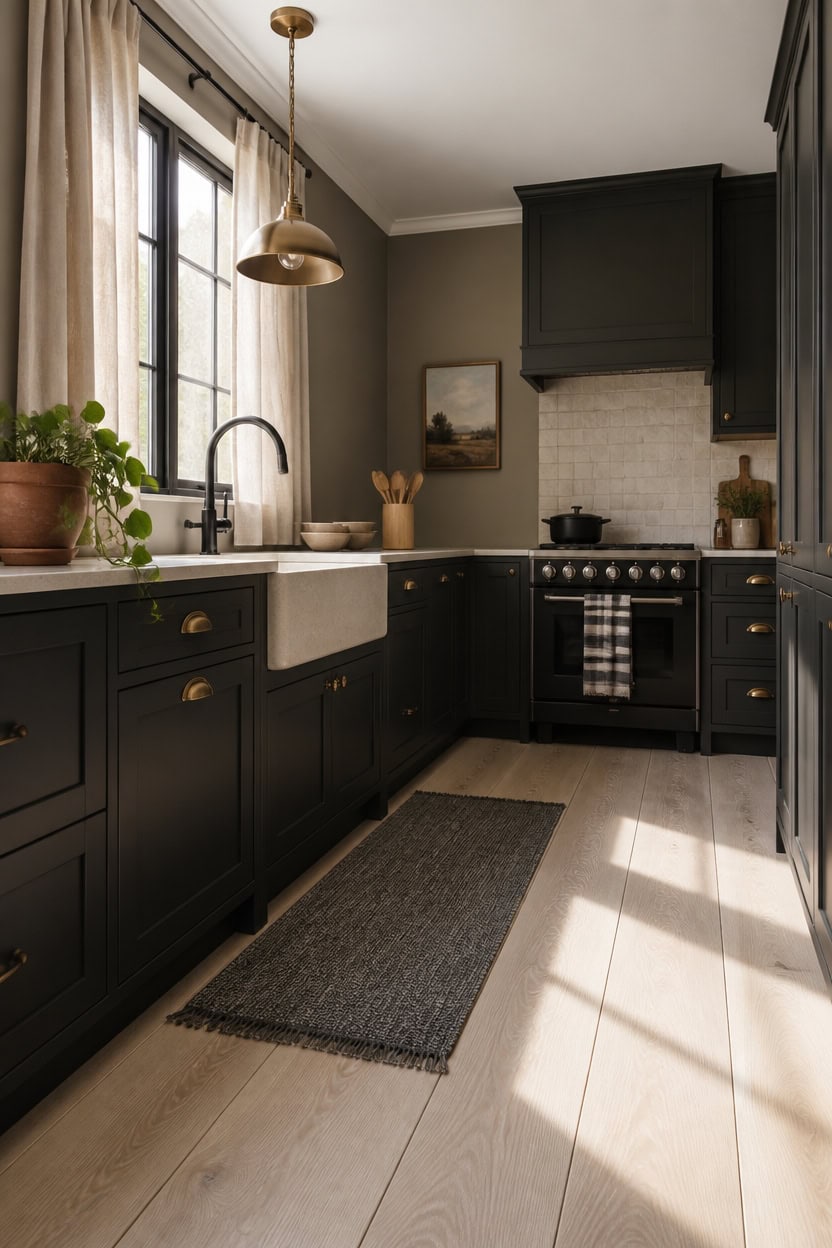 Choosing Flooring That Perfectly Anchors a Dark Gray Kitchen