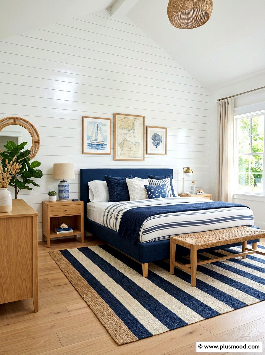 Creating a Coastal Vibe with Shiplap Walls in the Bedroom