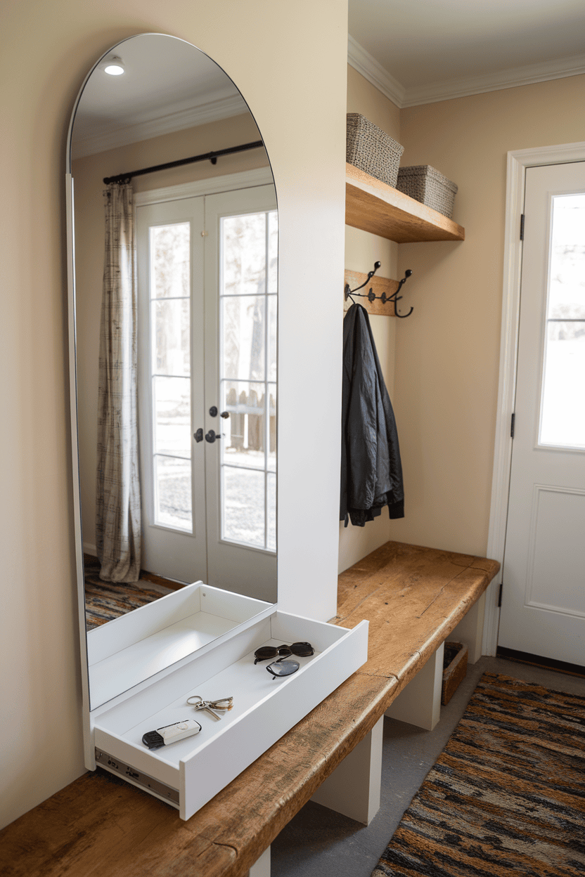 Add a Mirror Featuring Concealed Storage Space