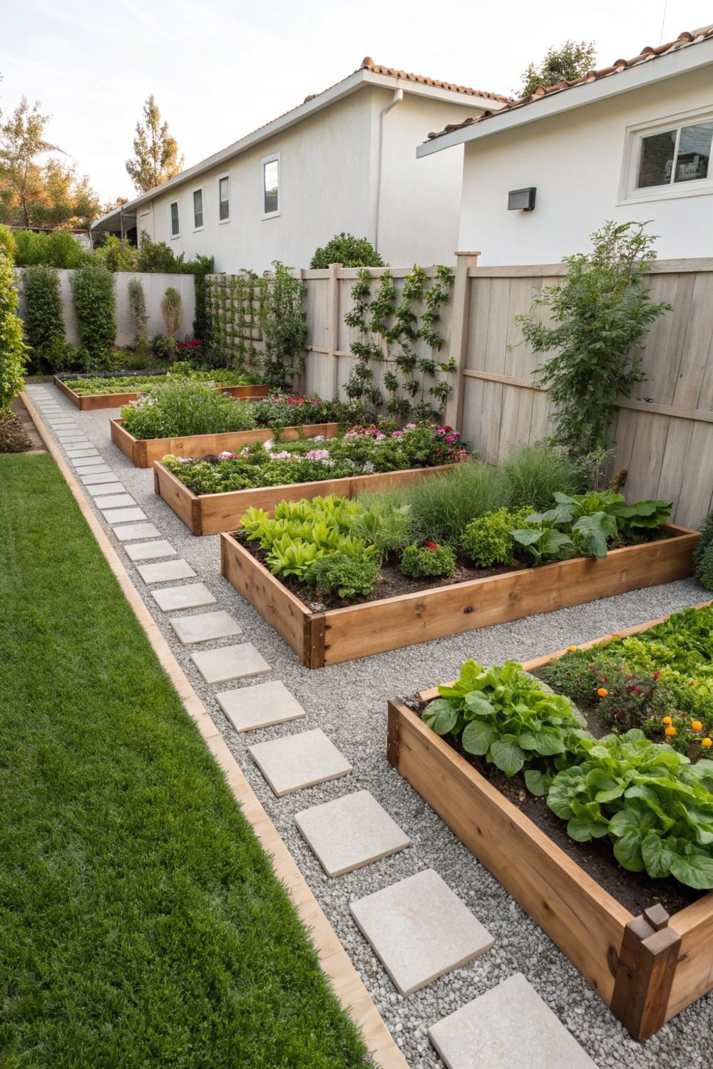 Backyard Grid Garden Layout