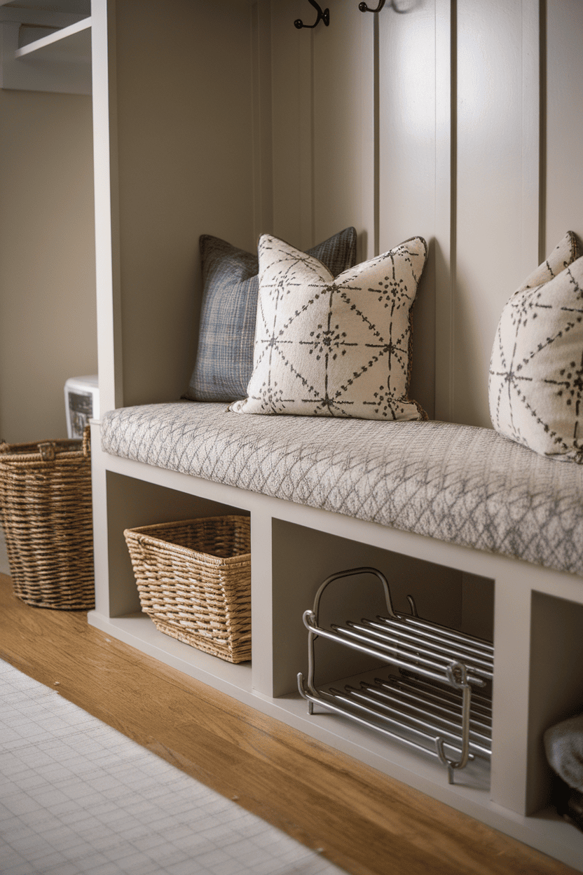 Cozy Upholstered Benches for Your Mudroom