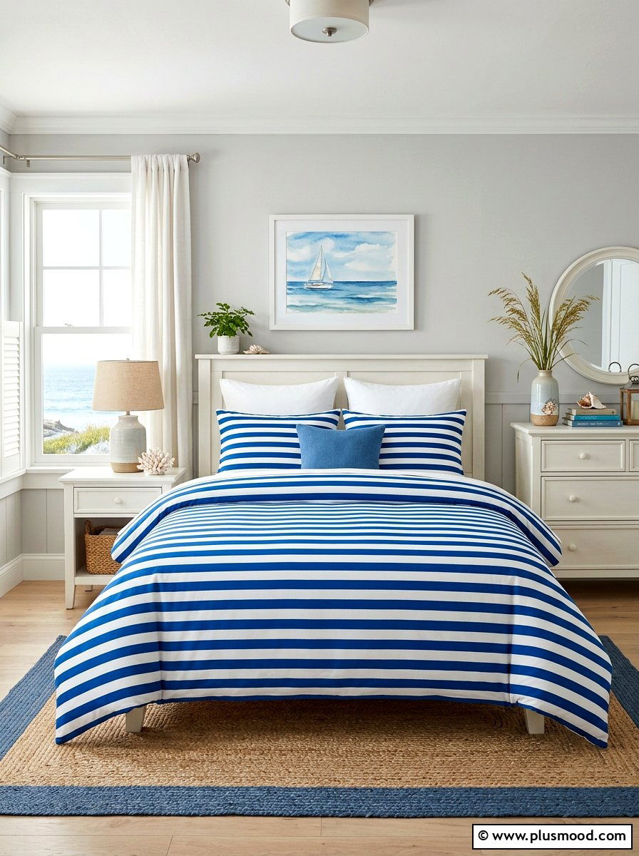 Refreshing Coastal Charm with Striped Bedding