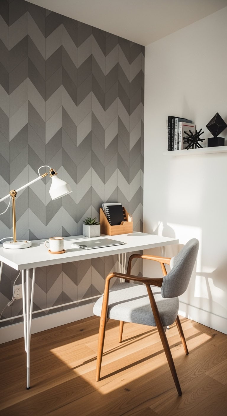 Creating a Minimalist and Productive Home Office with Wallpaper