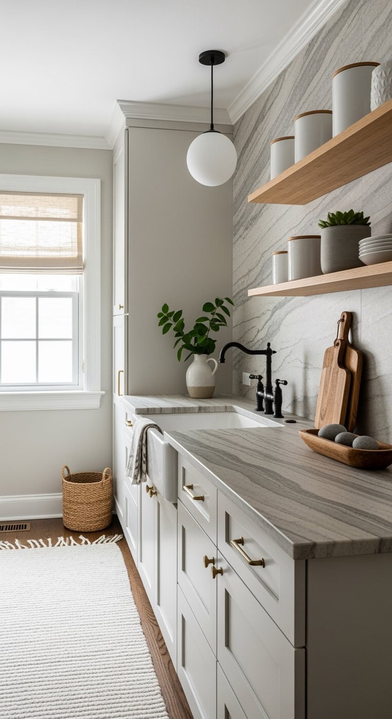 Tranquil Touch: Embrace Natural Stone Surfaces to Elevate Cozy Kitchens with Subtle Sophistication