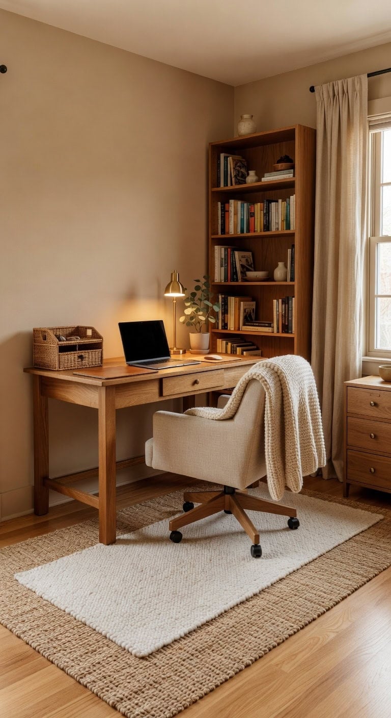 Combine Layered Rugs for a Cozy Home Workspace