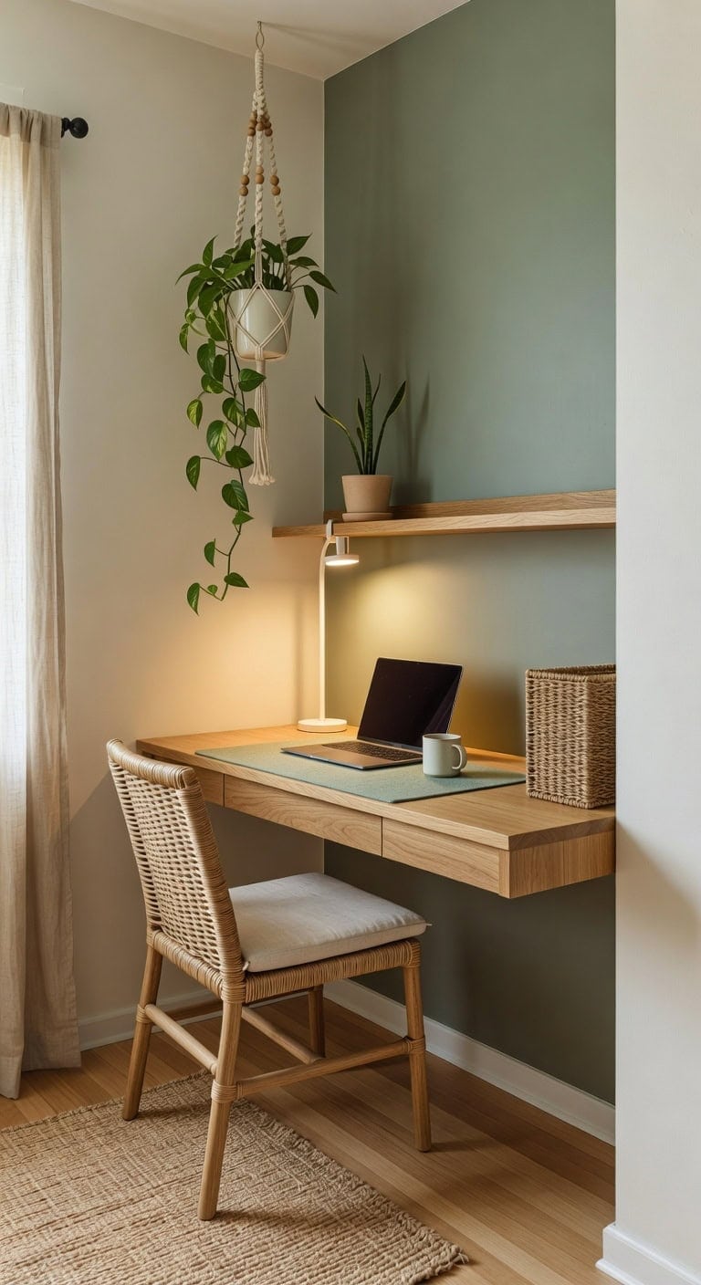 Incorporate Plants While Preserving Desk Space