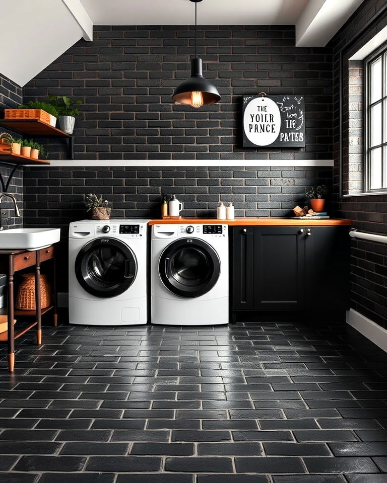 Make a Bold Impact with Darkened Brick Flooring