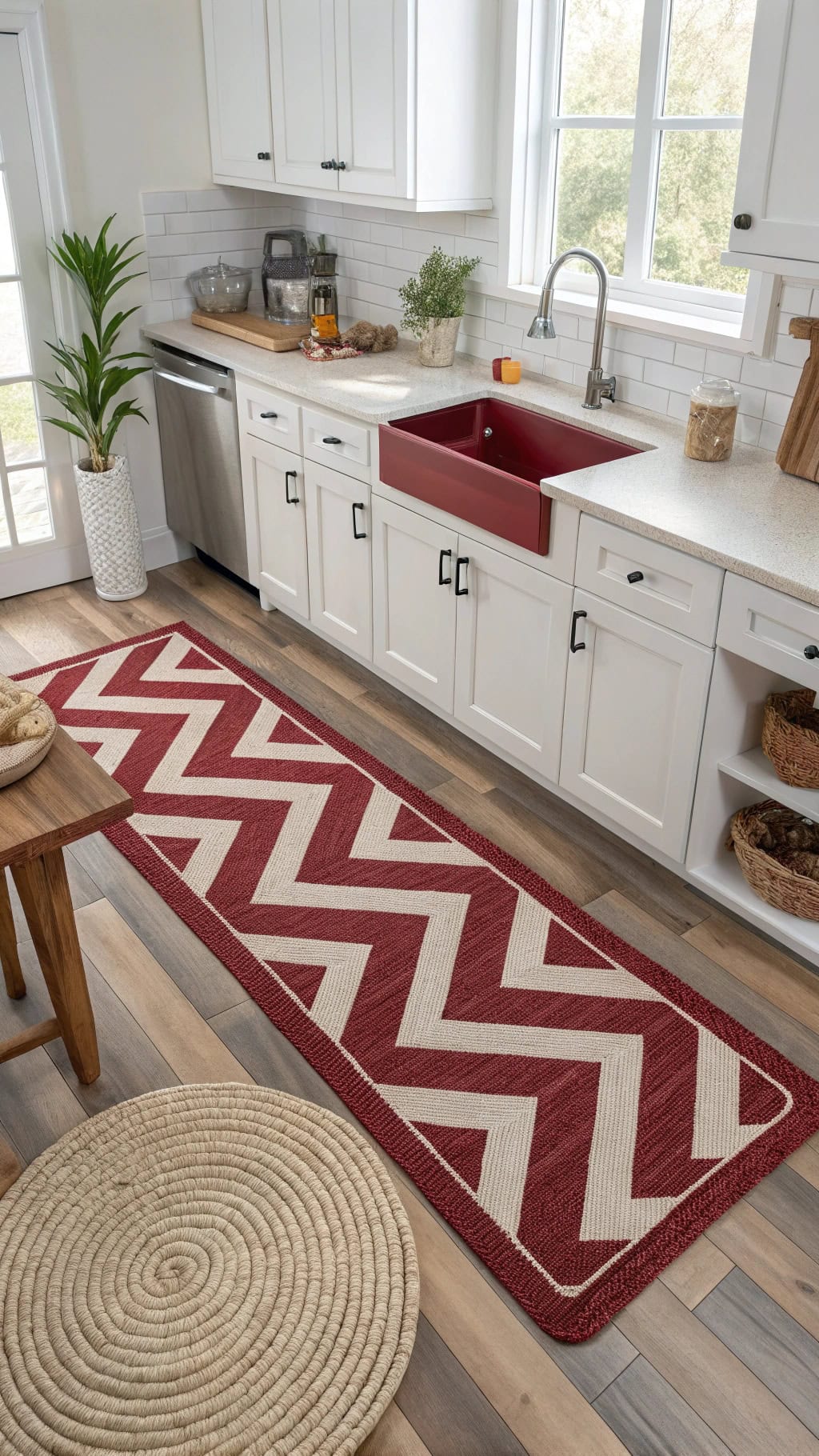 Red Kitchen Rugs and Floor Mats