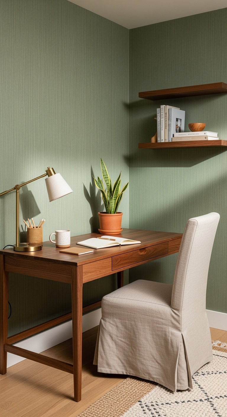 Soothing and Tactile: Bright Wallpaper Inspirations for Your Home Office
