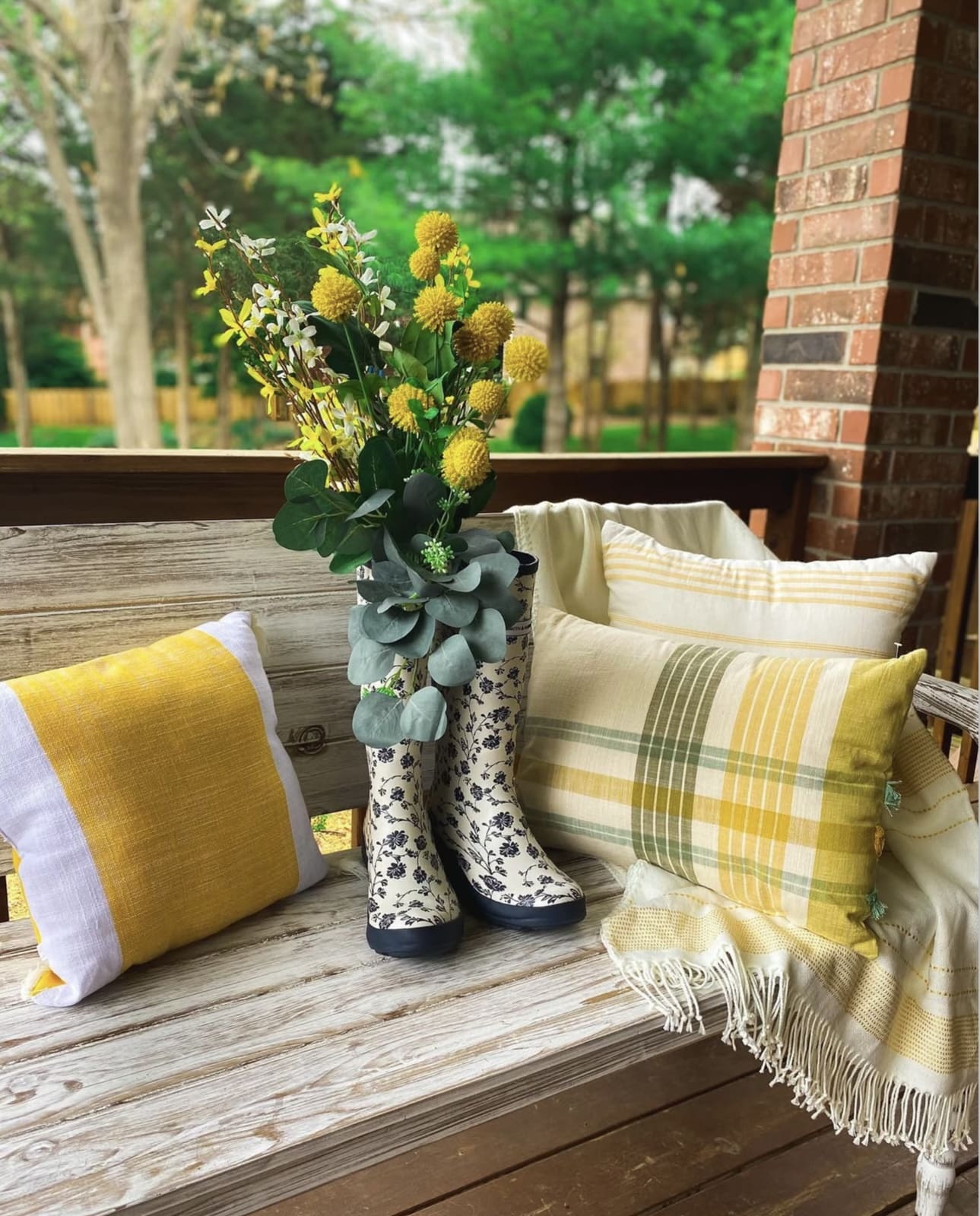 Charming Boot Planter Display