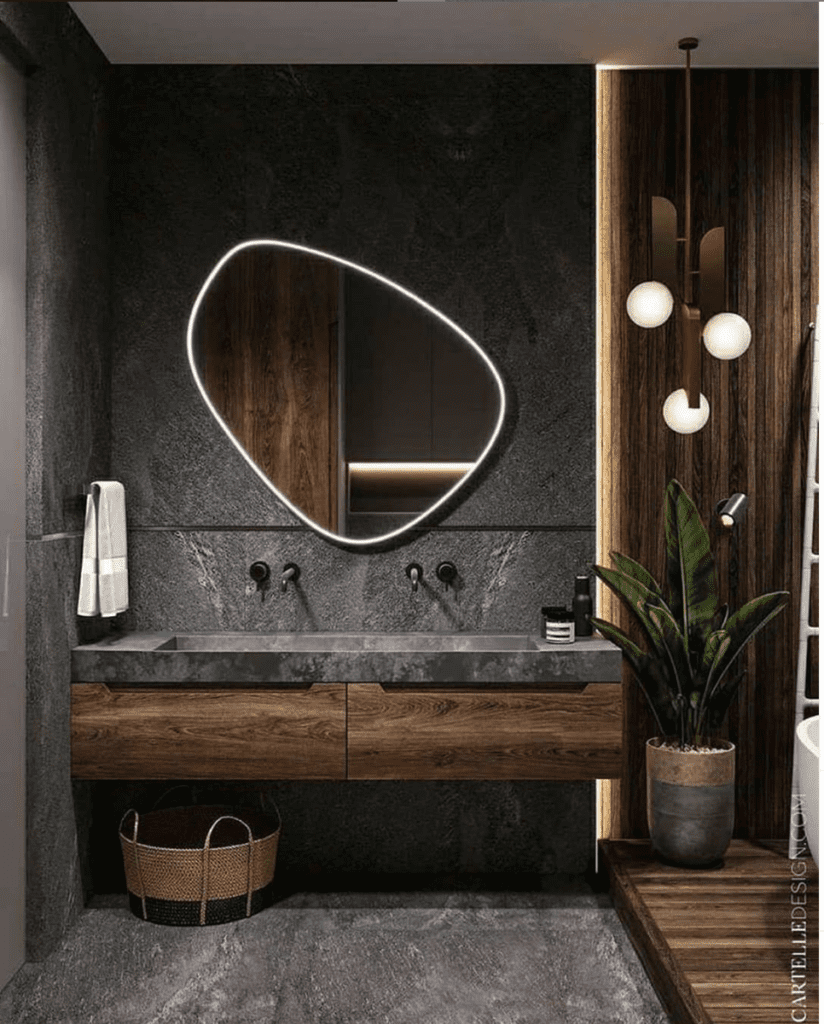 Geometric Hexagonal Mirror Cluster: A Modern Art Statement