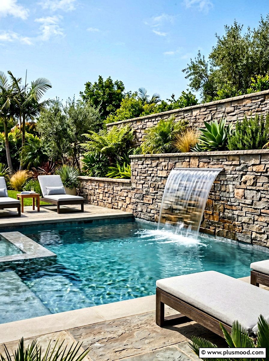 Pool Waterfall Feature