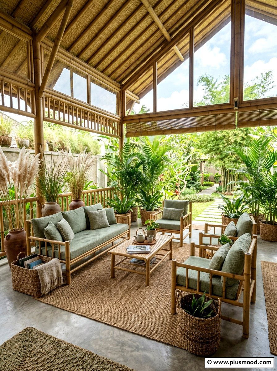 Eco-Chic Bamboo Patio Lounge Ideas