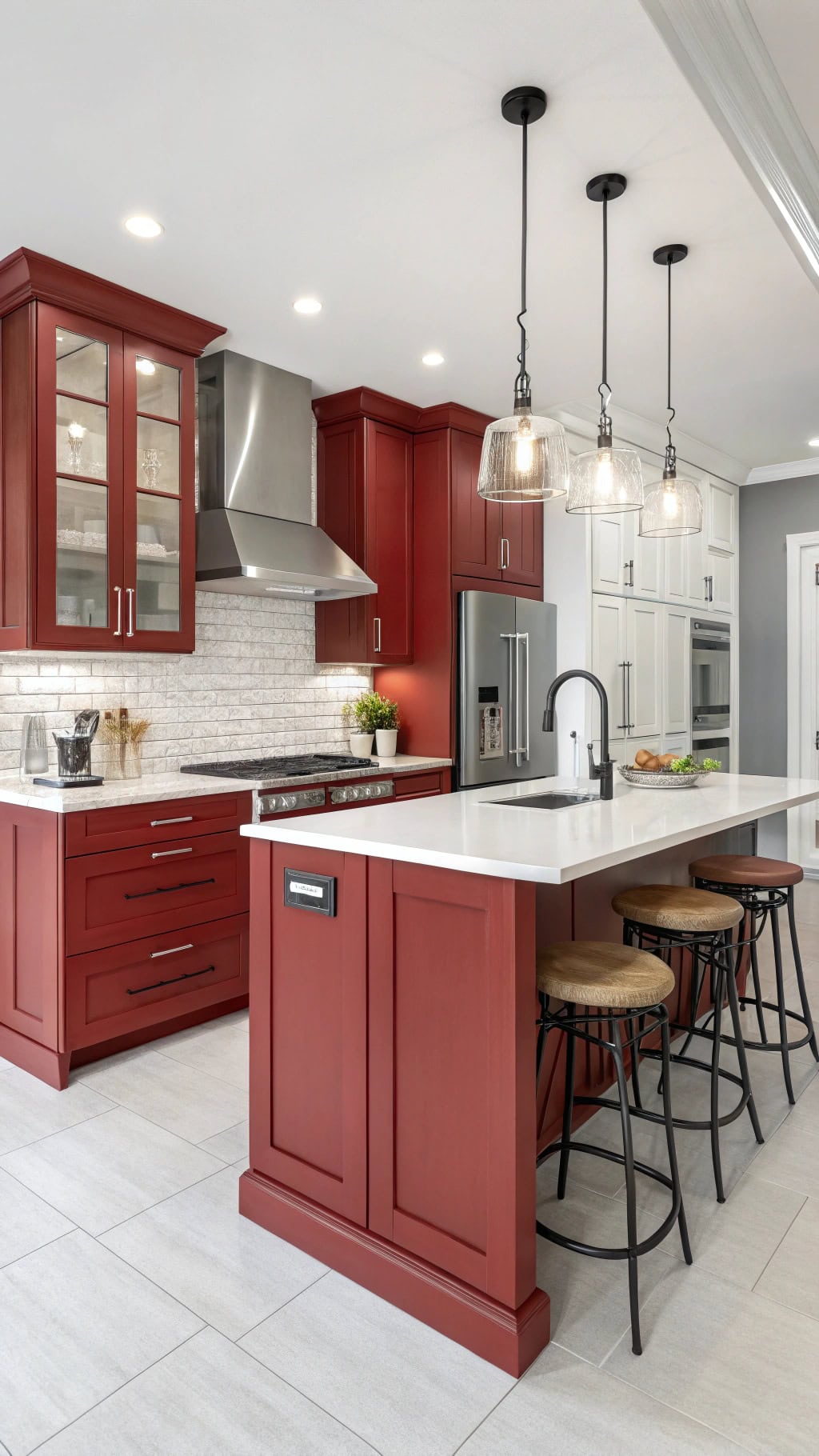 Red Kitchen Cabinet Paint Ideas