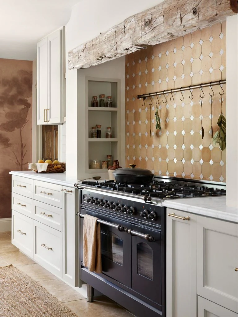 Retro Charm Enhanced by Decorative Tile Backsplash